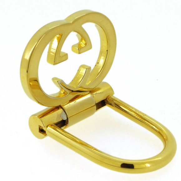 GUCCI key chain double-G gold plated Auth used T16792 - Picture 3 of 9